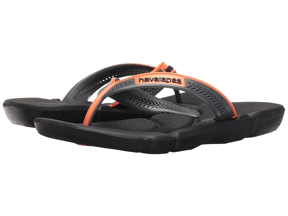 

Havaianas Power Flip Flops (Black/Neon Orange) Men's Sandals