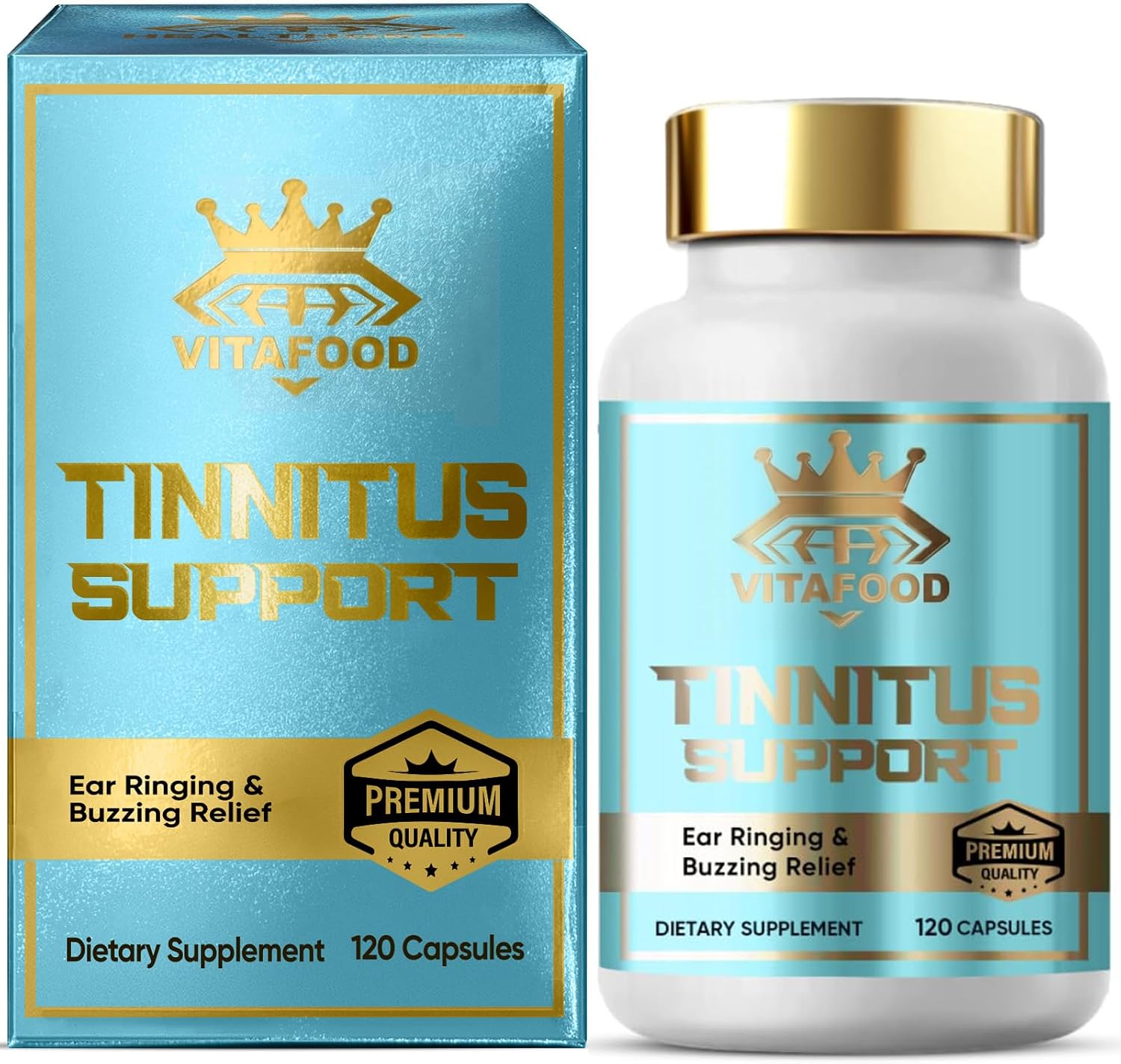 Tinnitus Relief for Ringing Ears, 120 Capsules Tinnitus Relief Supplement for Ear Ringing & Buzzing Comfort, Daily Auditory Care for Men & Women