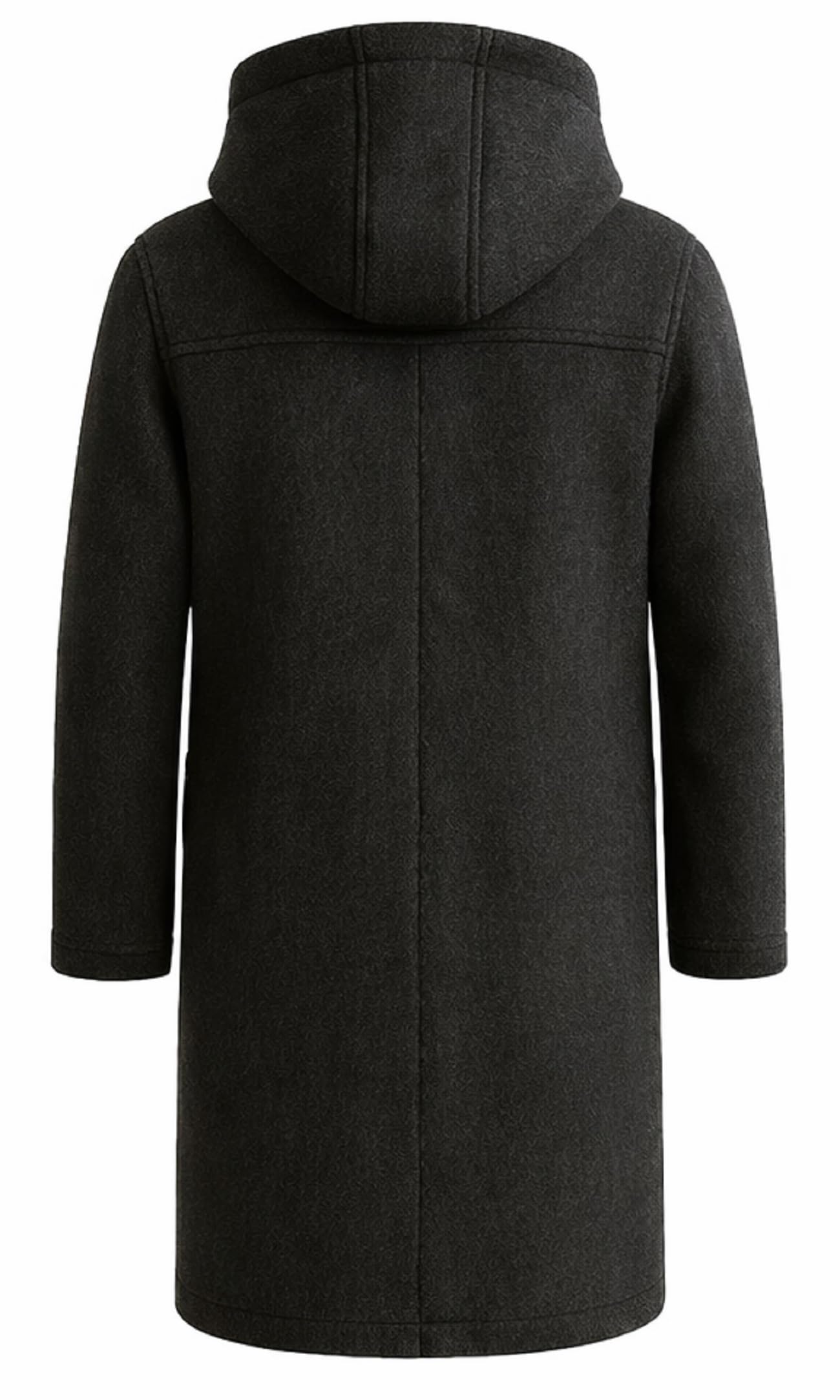 Klassischer Dufflecoat für Herren, Wollmischung, mit Kapuze, Holzknebel-Stil