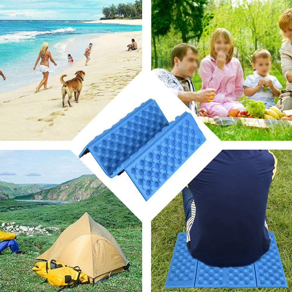 Hiking seat pad Foldable, Sitting Pad, Foam Backpacking Sitting Pad Camping Mat Seat Watertight Folding Mat for Picnic, Hiking, Backpacking, Mountaineering (Purple Black)(Blue), Sitting Pad, Hiking