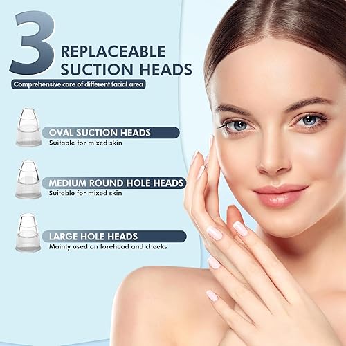 Miniatura 5 de Removedor de puntos negros con cámara  Removedor de cabeza negra mejorado para cara, herramientas eléctricas de extractor de acné y comedones  5