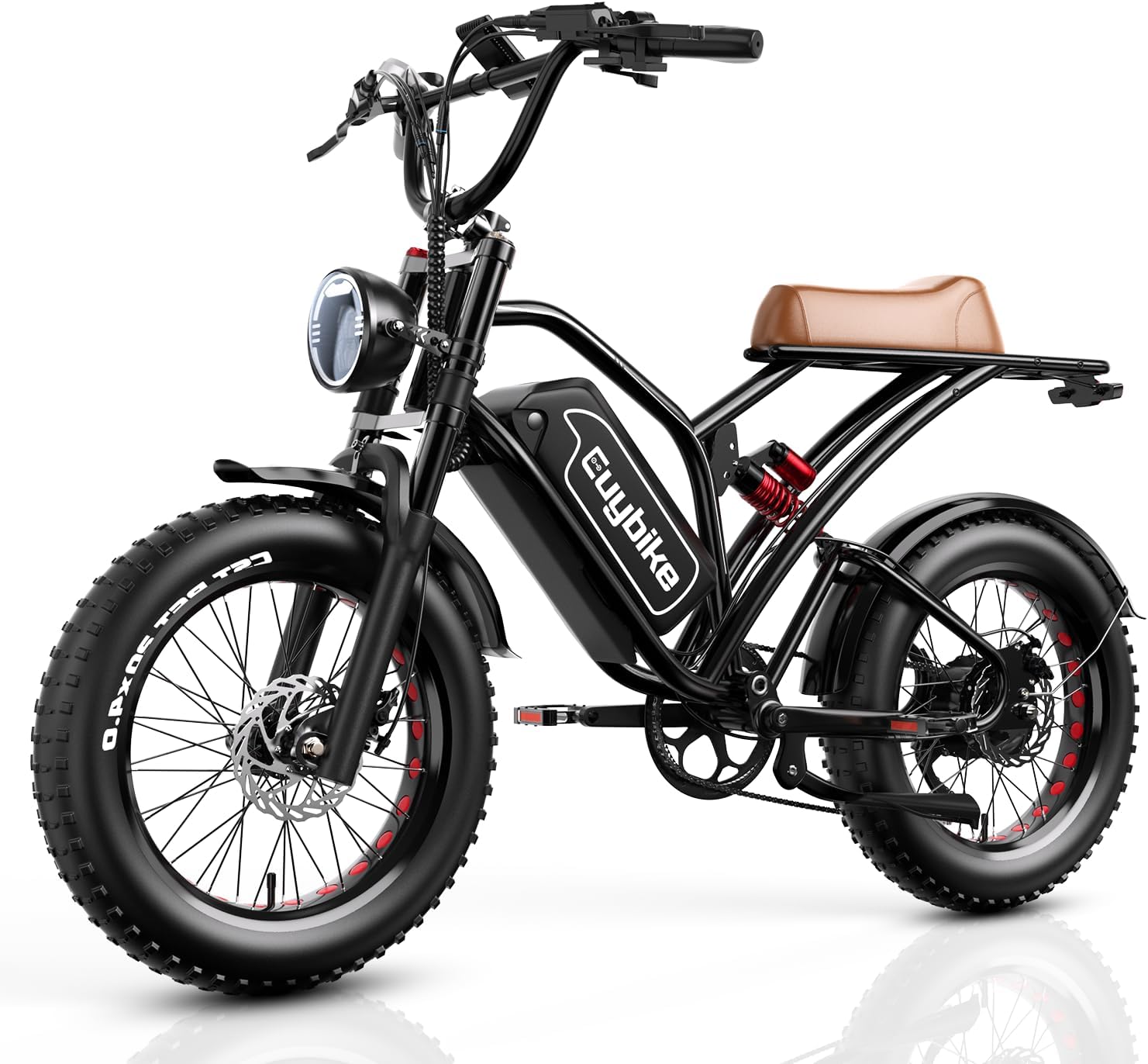 EUYBIKE Electric Bike for Adults, 2000W/3000W Peak Single/Double Motor with 48V/52V 25AH/30AH Battery, 20"x4.0" Fat Tires 35MPH/37MPH Ebike, Dual Hydraulic Disc Brake Full Suspension Electric Bicycle