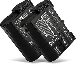 CELLONIC® 2x Battery EN-EL15b EN-EL15a compatible with Nikon Z 6 Z 7 D7000 D7100 D7200 D750 D7500 D500 D600 D610 D800 D800E D810 D810A D810E D850 V1-2050mAh