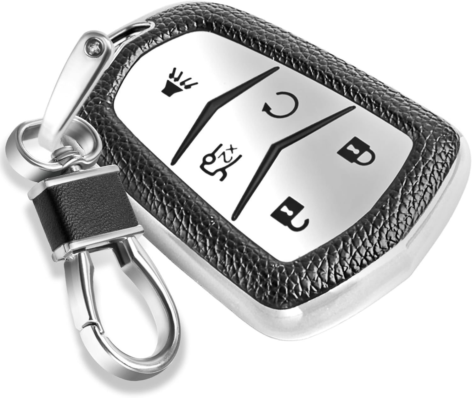 for Cadillac Key Fob Cover with Leather Keychain, Kuwait Ubuy