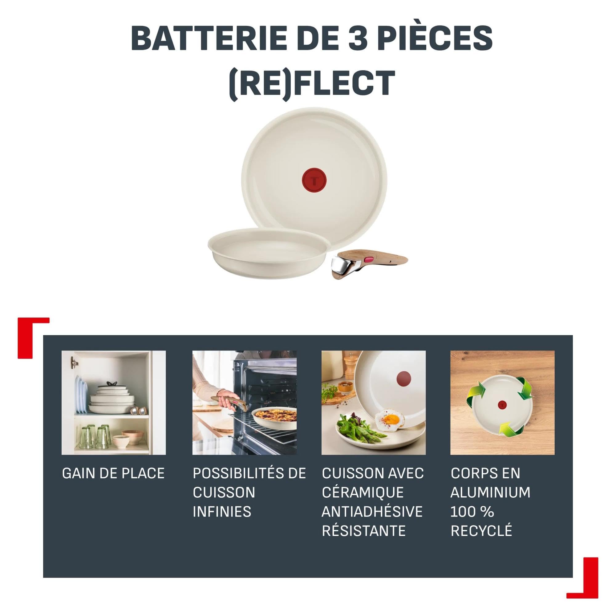 Tefal - (Re)flect Batterie de cuisine Poêles et casseroles - 3 pièces