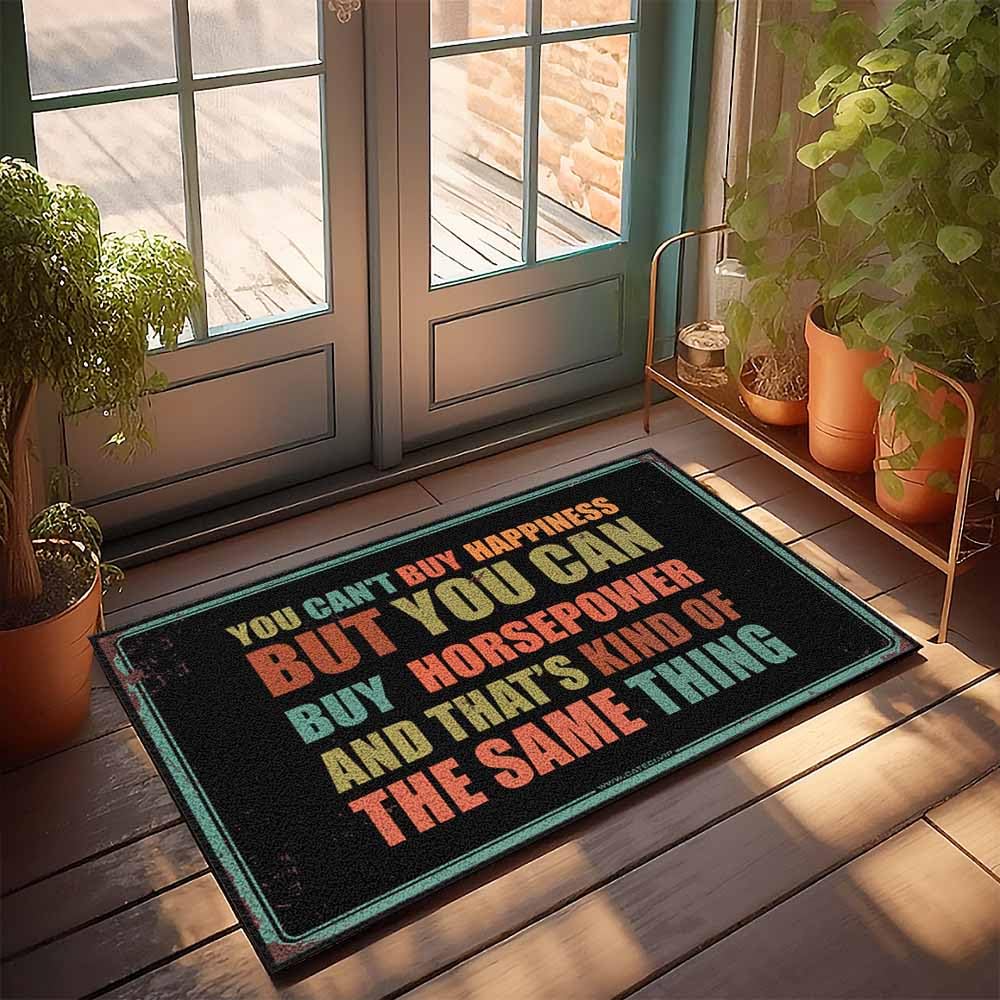 Grand tapis de porte d'entrée You Can't Buy Happiness tapis de chaussures intérieur 65x90 cm