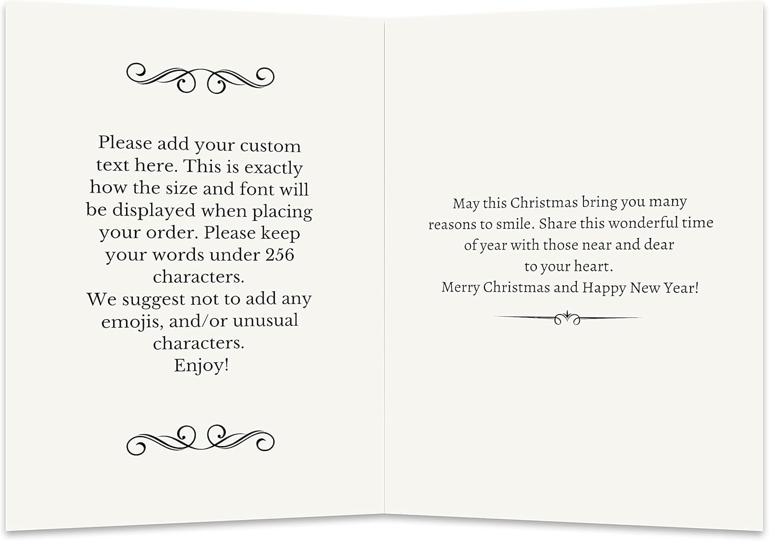 Personalized Christmas Card Custom Your Photo Image Upload Your Text Greeting Card, Christmas Holiday (Pack of 12)