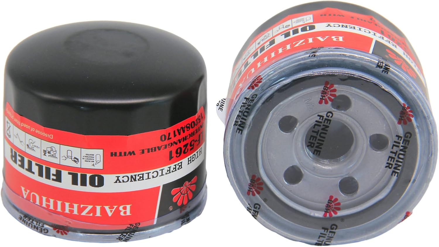 4-PACK BAIZHIHUA LF-5261 Premium Oil Filter Replace 122-0833, 15208AA170, LF3591, 1220833 Fits Cummins Onan HDKAH, HDKAJ, HDKAK, 2015-2024 Subaru WRX, 2022-2024 Subaru BRZ,2015-2020 Levorg 1.6L