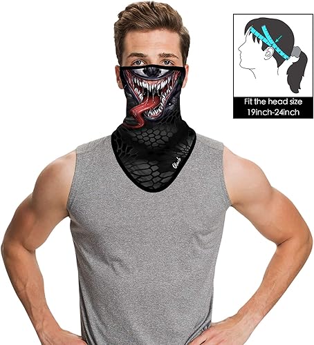 Miniatura 2 de Obacle Mascarilla de cara y cuello tipo pañuelo con tiras para las orejas bufanda y mascarilla, cubrebocas para hombres y mujeres