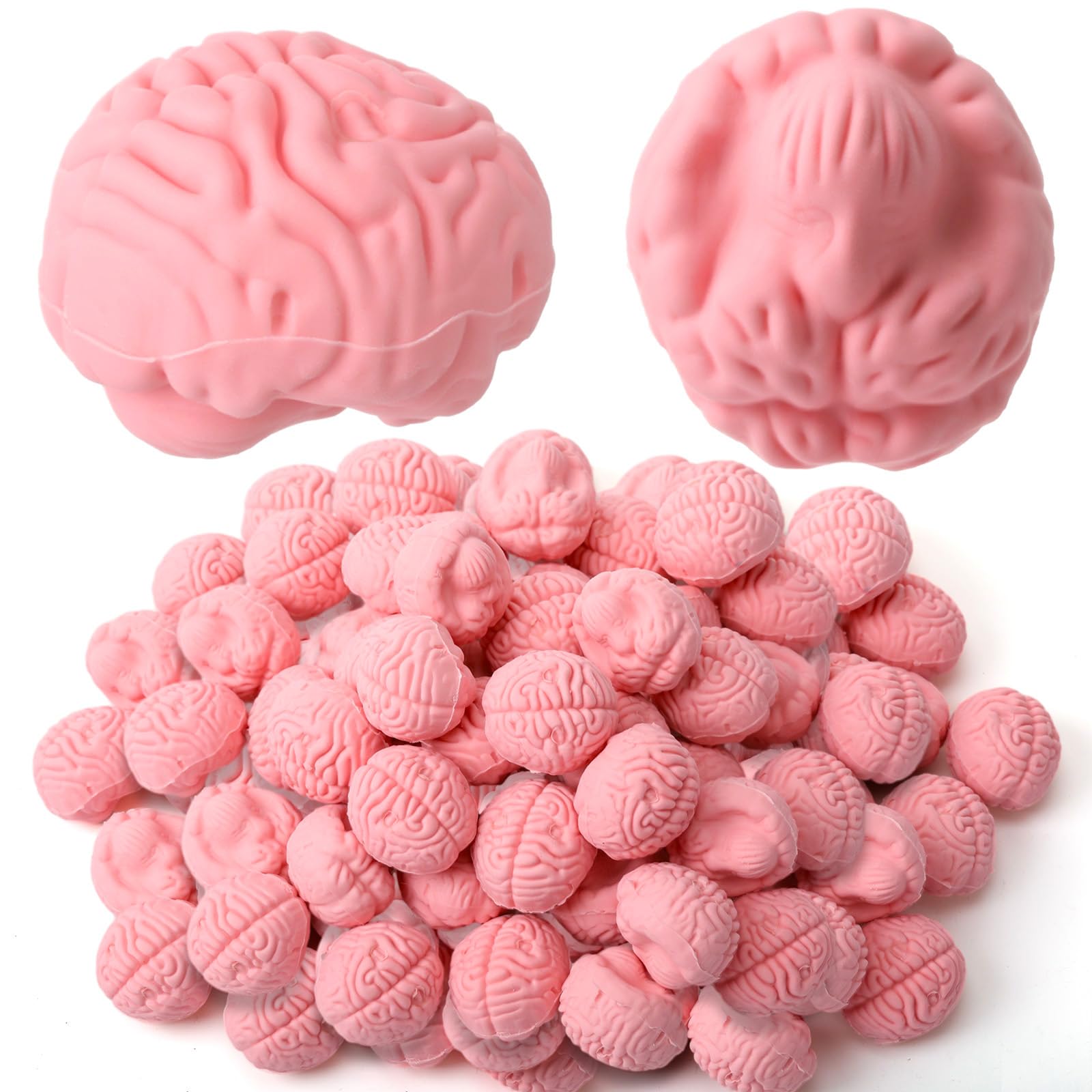 Gilprop Brain Shaped Erasers Bulk 1 Inch Mini Back to School Erasers First Day of School Party Favors Fun Classroom Supplies Cute Novelty Gifts for Students Teacher Must Haves(144 Pcs,Pink)