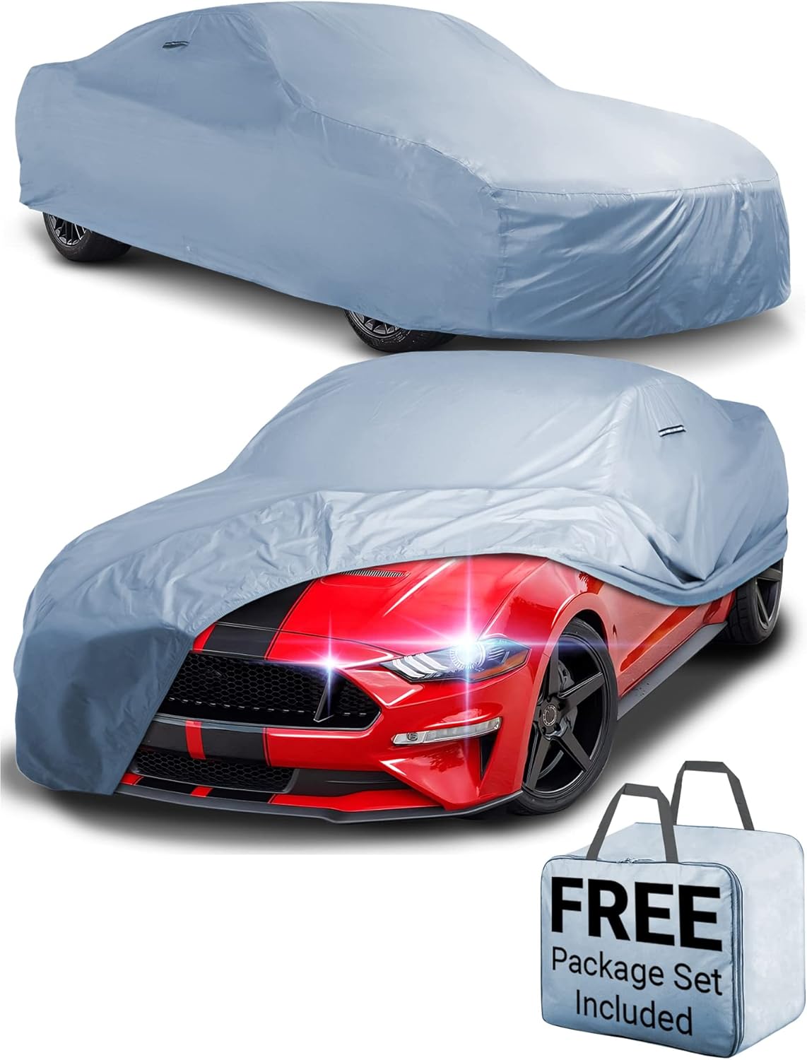 iCarCover 18-Layer Premium Car Cover Waterproof All-Weather | Rain Snow UV Sun Hail Protector for Automobiles | Automotive Accessories | Full Exterior Indoor Outdoor Cover Fit for Sedan (180-189 inch) : Automotive