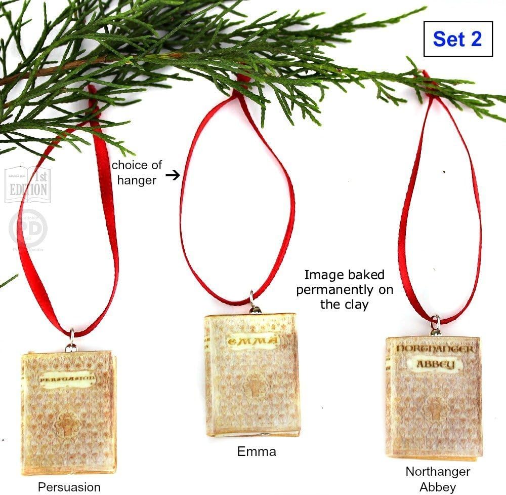 JANE AUSTEN NOVELS Sculpted Clay Mini Book Ornament SET by Book Beads (Collector's First Editions)