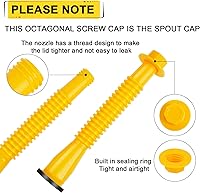 Vista 2 de Godboy Boquilla de Repuesto para Lata de Gas, Boquilla para Lata de Gas, (Kit de 5 - Amarillo) Boquilla Flexible de Vertimiento Adecuada