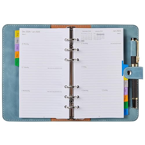 Agenda 2024 2025 Semainier Petit Format, Personal A6, Rechargeable - Agenda Scolaire 2024 2025 avec Onglets Mensuel, Poche, Août à Juillet, pour Etudiant Professionnel Familiale Bureau