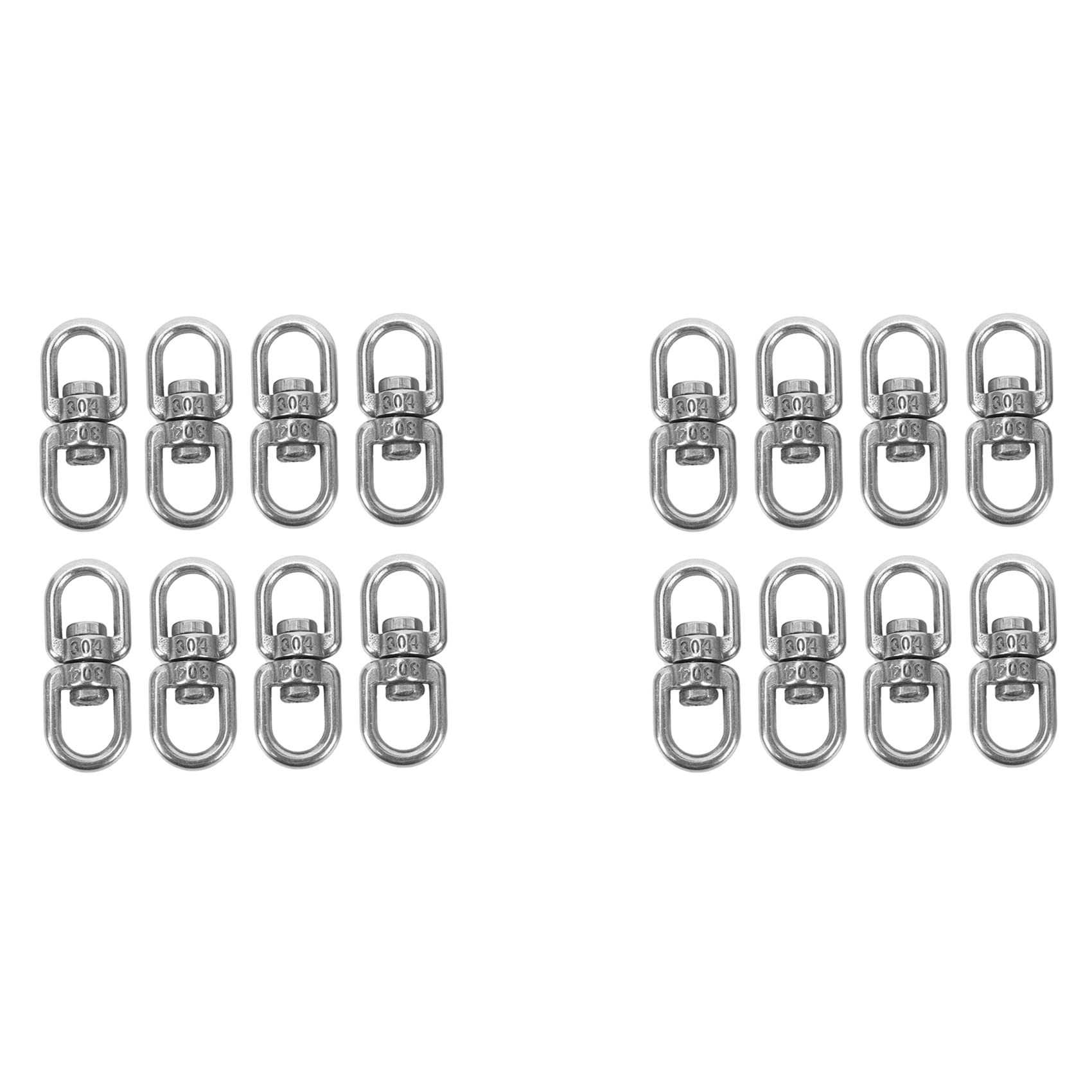 Jnchdghwa Silver 16Pcs Stainless Steel Hanging Basket Spinners Plant Hanger Swivel Hook Swivel Clip For Dog Lead, Flower Pot Basket ()