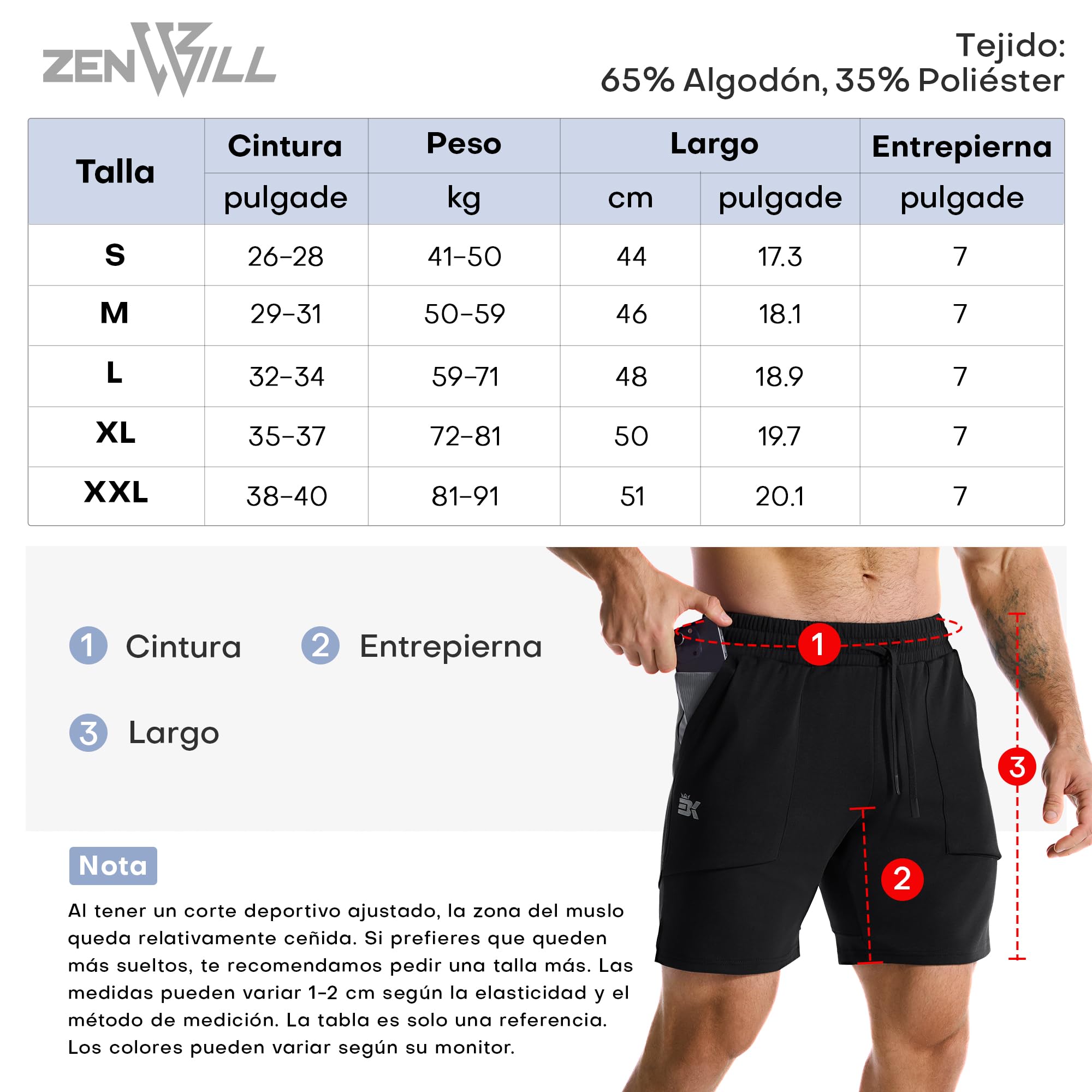 ZENWILL FlotaBols Męskie spodenki sportowe na zamek błyskawiczny Oddychające spodenki gimnastyczne,Elastyczne bawełniane spodenki do biegania