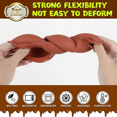 Miniatura 4 de Molde de silicona para tartas, molde redondo pequeño de 6 eslabones para tartas - paquete de 2