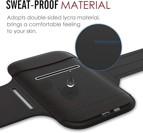 Miniatura 2 de MoKo Brazalete para teléfono, resistente al agua, con soporte para llaves, banda ajustable compatible con iPhone 11, 11 Pro Max, Xs Max, Xr, 8 Plus,