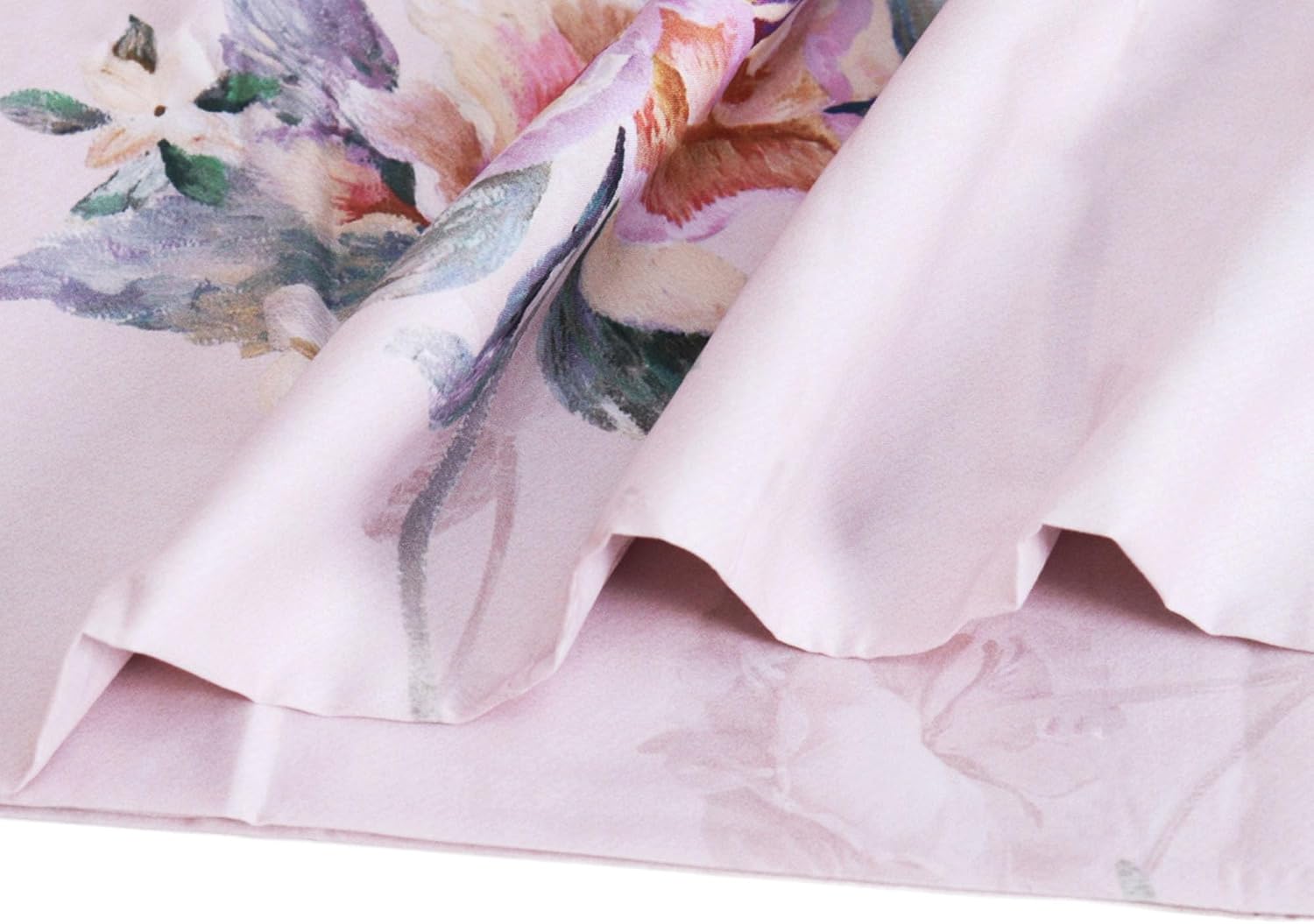 Ultra Soft Full Size Flat Sheets Pink Pattern Decorative 100 Percent Cotton Bed Sheets Hotel Quality Comfortable Top Sheet