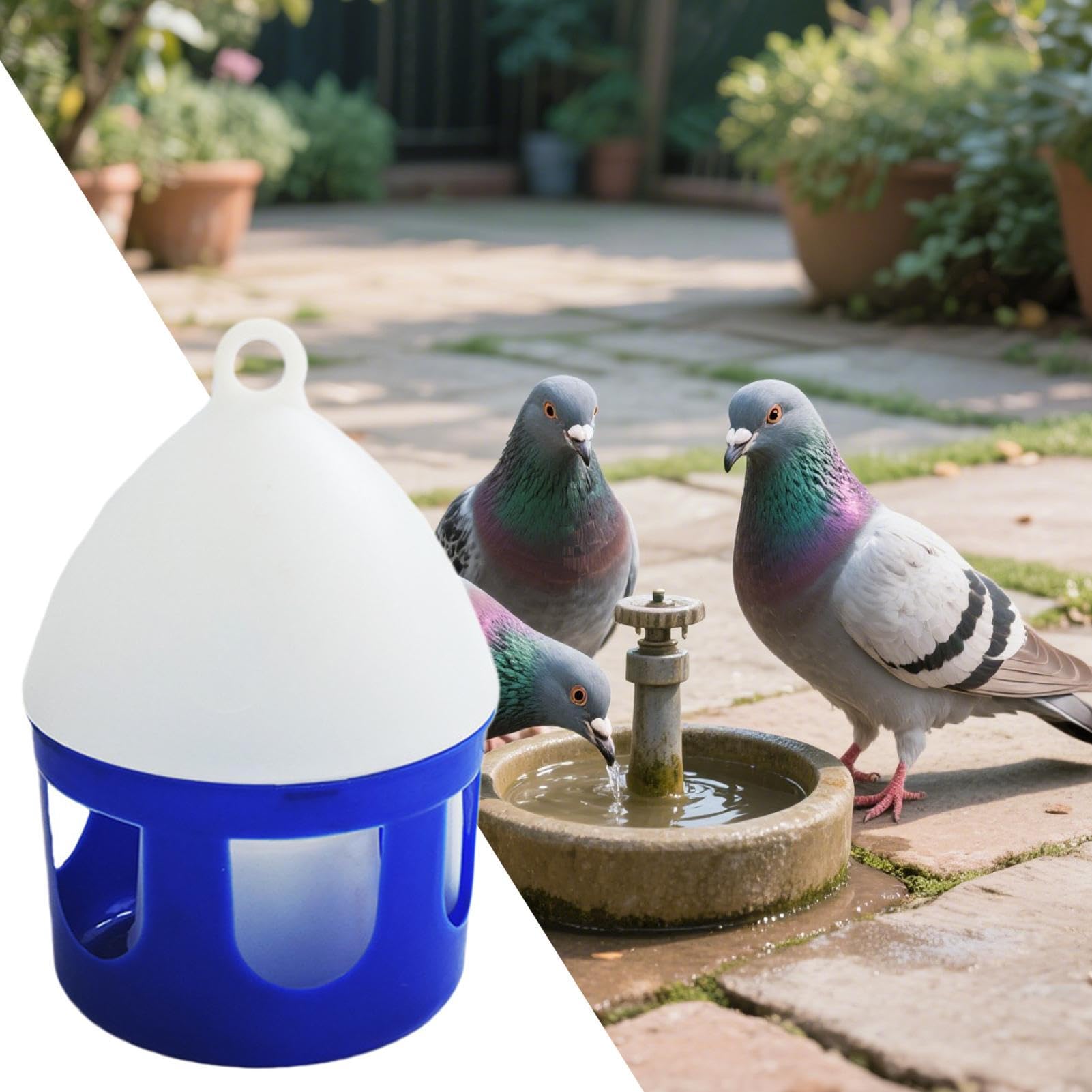Abbeveratoio per piccioni, grande erogatore di acqua piccioni, rimovibile, a prova di perdite, per piccioni, parrocchetti, polli