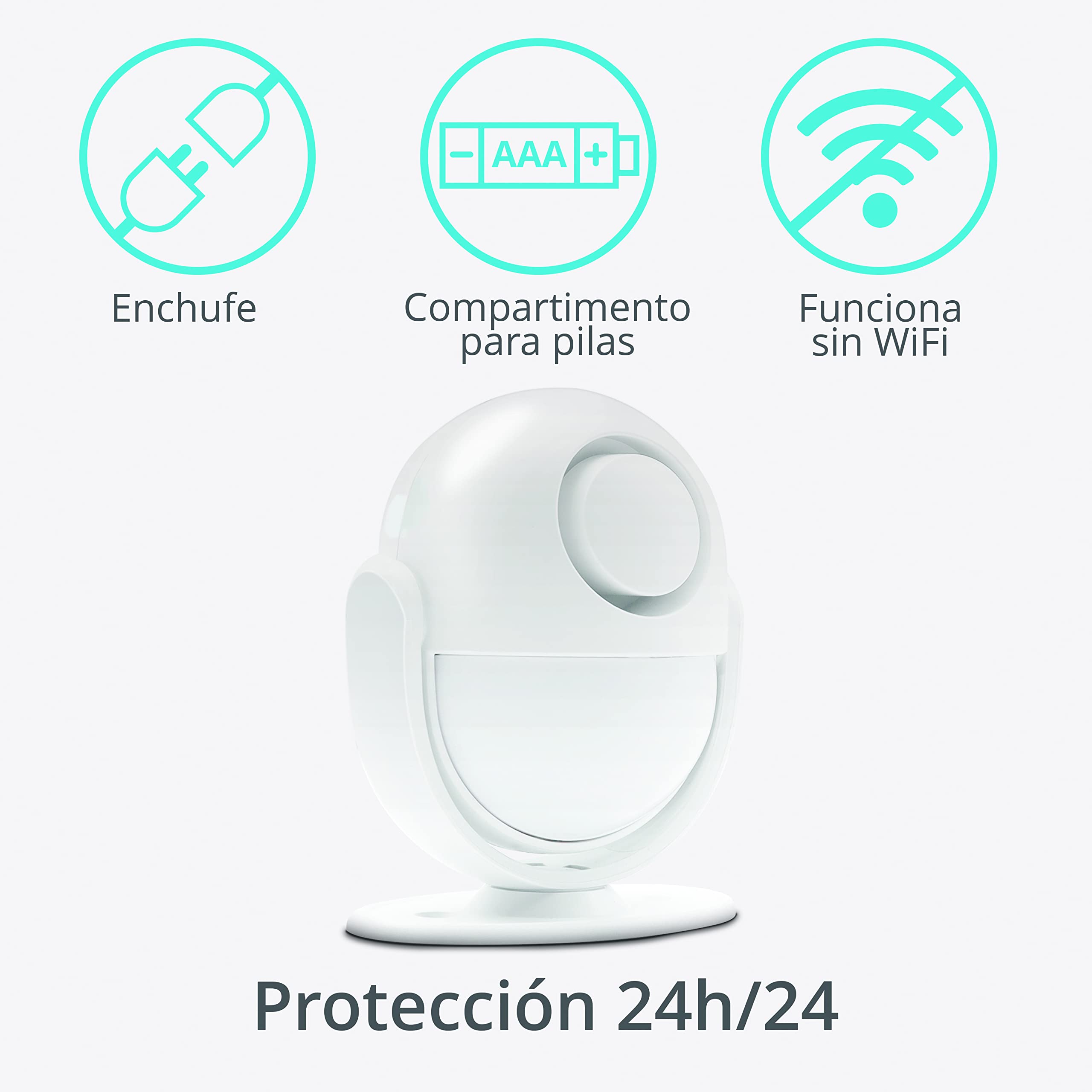 Metronic 495726 - Sirena Inteligente Wi-FI con Sensor de Movimiento inalámbrico Infrarrojos para casa, Oficina, Comercio, Alarma Sonora 100dB, Volumen Ajustable, función SOS