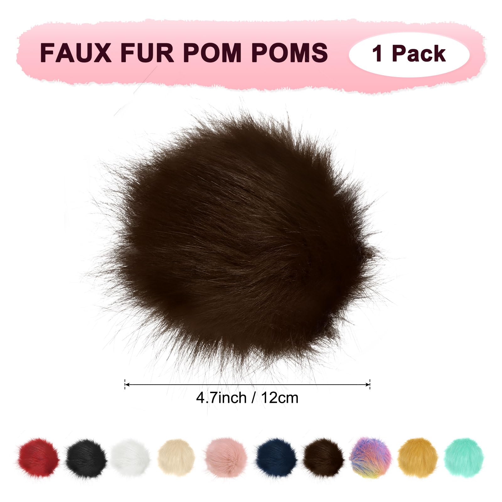 M METERXITY 1-Pack Faux Fur Pom Poms - Image 3