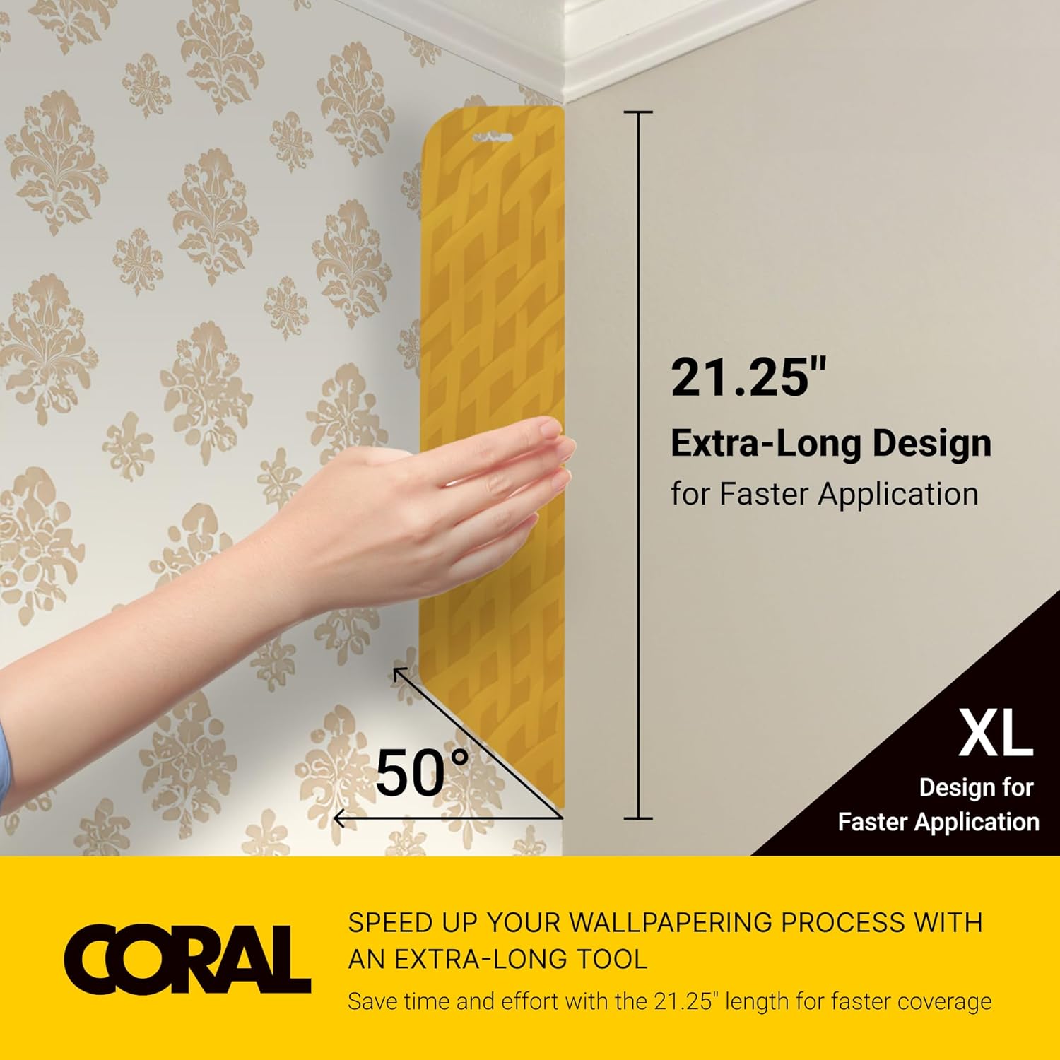 Coral 69502 Paperwiz XL Wallpaper Tools - Smoothing Tool for Peel and Stick Wallpaper - Wallpaper Smoothing Tool & Hanging Tools - Install Kit Includes Wallpaper Smoother Tool for Easy Application