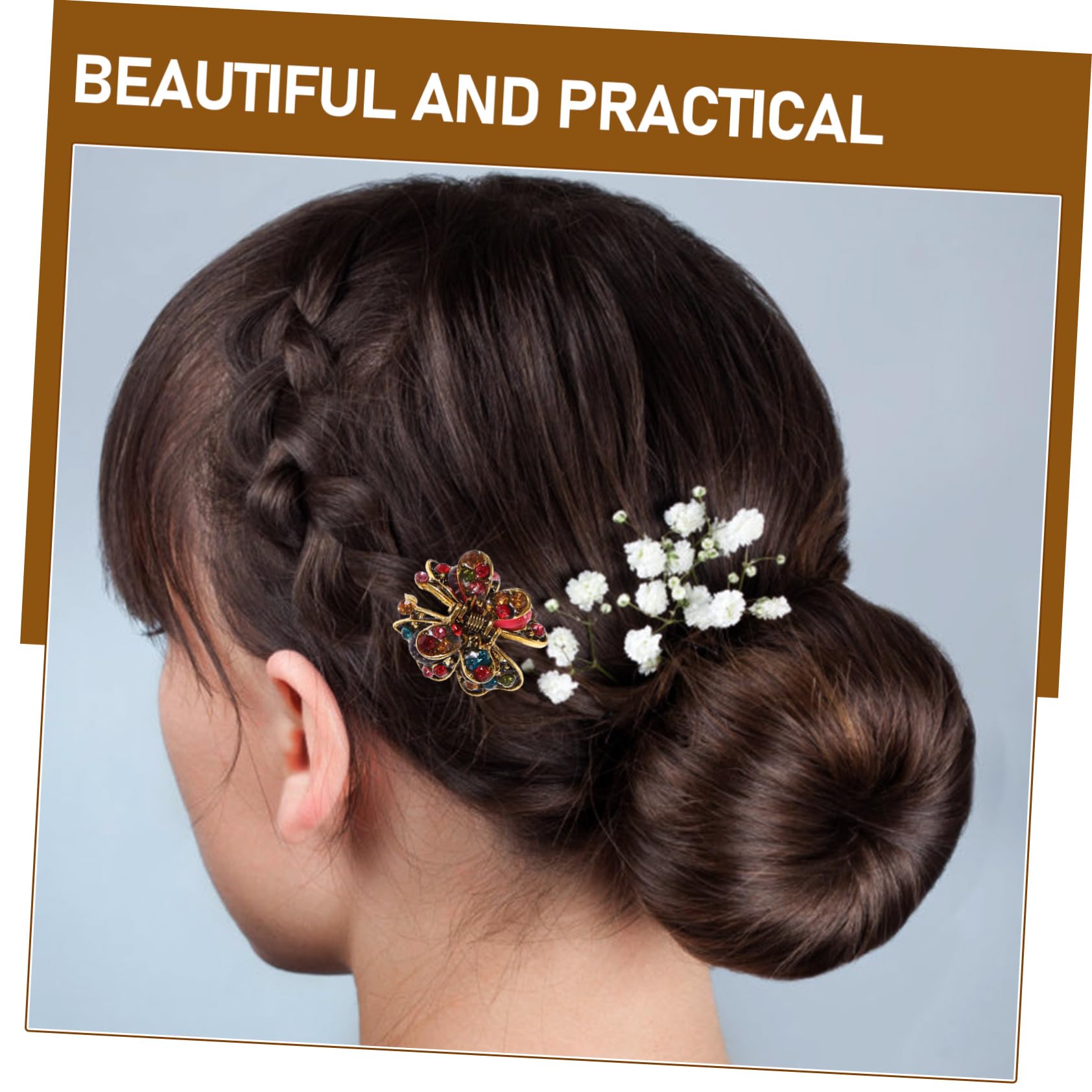 VALICLUD 3 Sets Legierung Mini Haar Strass Eingelegt Haarklammern Für Stilvolle Nicht-haar Clips 5 Stück * 3