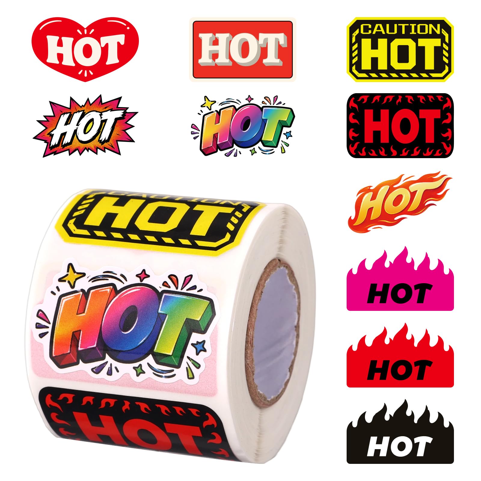 500pcs Rave Hot Stickers, HOT Theme Stickers (10 Styles)