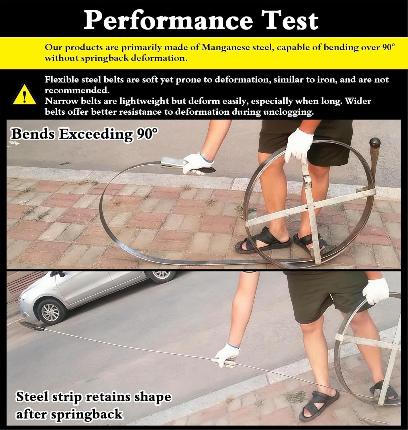 Serpiente de limpieza de drenaje resistente, cable de acero flexible de 66 pies, removedor de obstrucciones para fregadero, bañera, inodoro, serpiente de fontanería para desatascar bloqueos