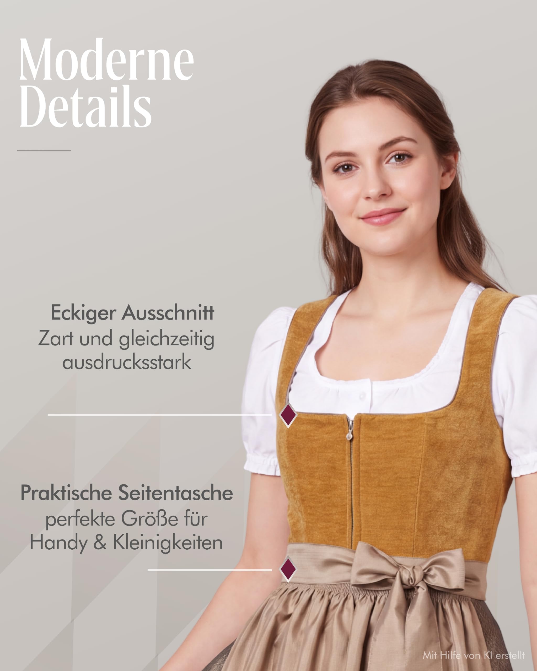 Nübler Midi Dirndl Kira in Gelb