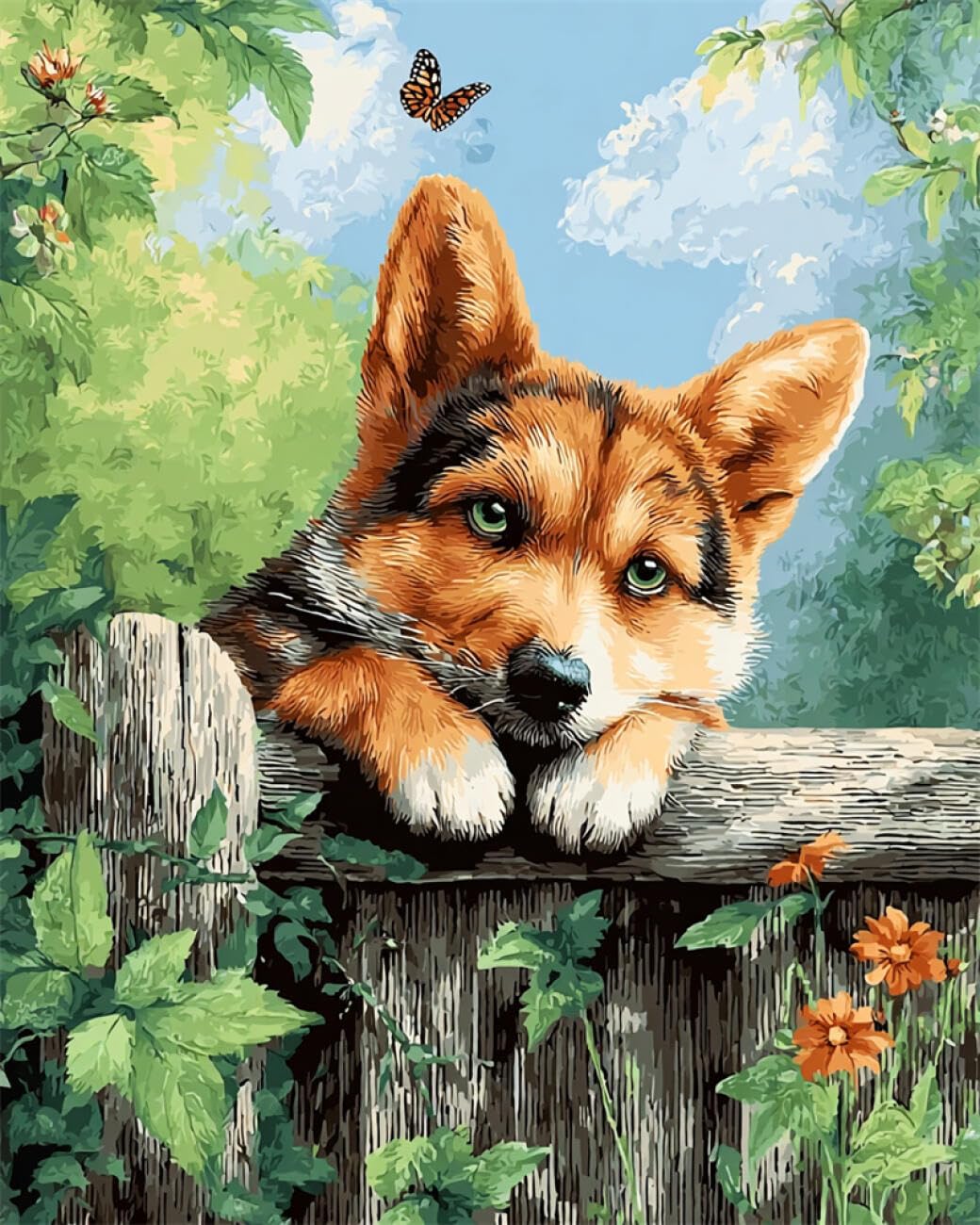 Rkflgew B Diy Ead Embroidery Kit Cartoon Dog 50X70cm