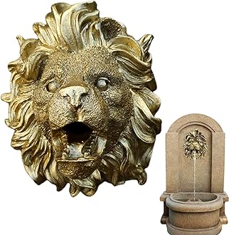 Fountain Water Spout, Resin Water Feature, Sprinkler Wall Fountain, Indoor Outdoor Waterfall, Decorative Wall Fountain, Lion Water Feature, Garden Fountain Spout, Elegant Spout for Fountain