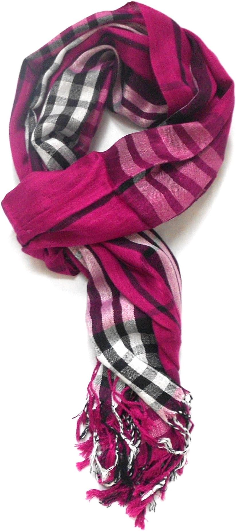 TitFus Classic Plaid Pashmina Scarf Wrap shawl throw large (Rose)