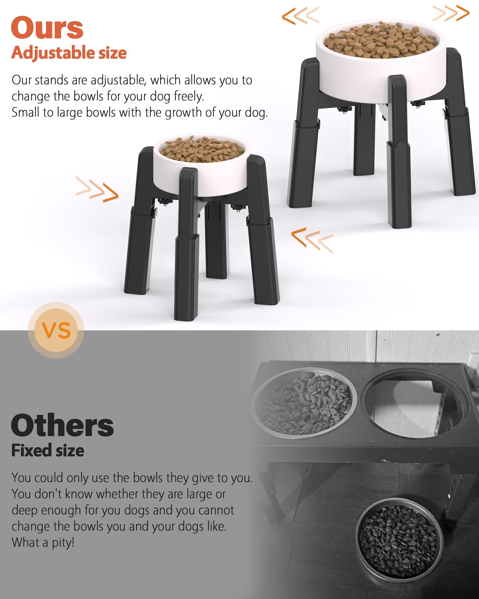 JUNSPOW Dog Bowl Stand with 4 Heights Adjustable (2 Pack) - Image 2