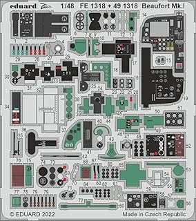 Eduard EDU491318 1/48 Bristol Beaufort Mk.1 Etched Parts (for ICM), Plastic Model Parts