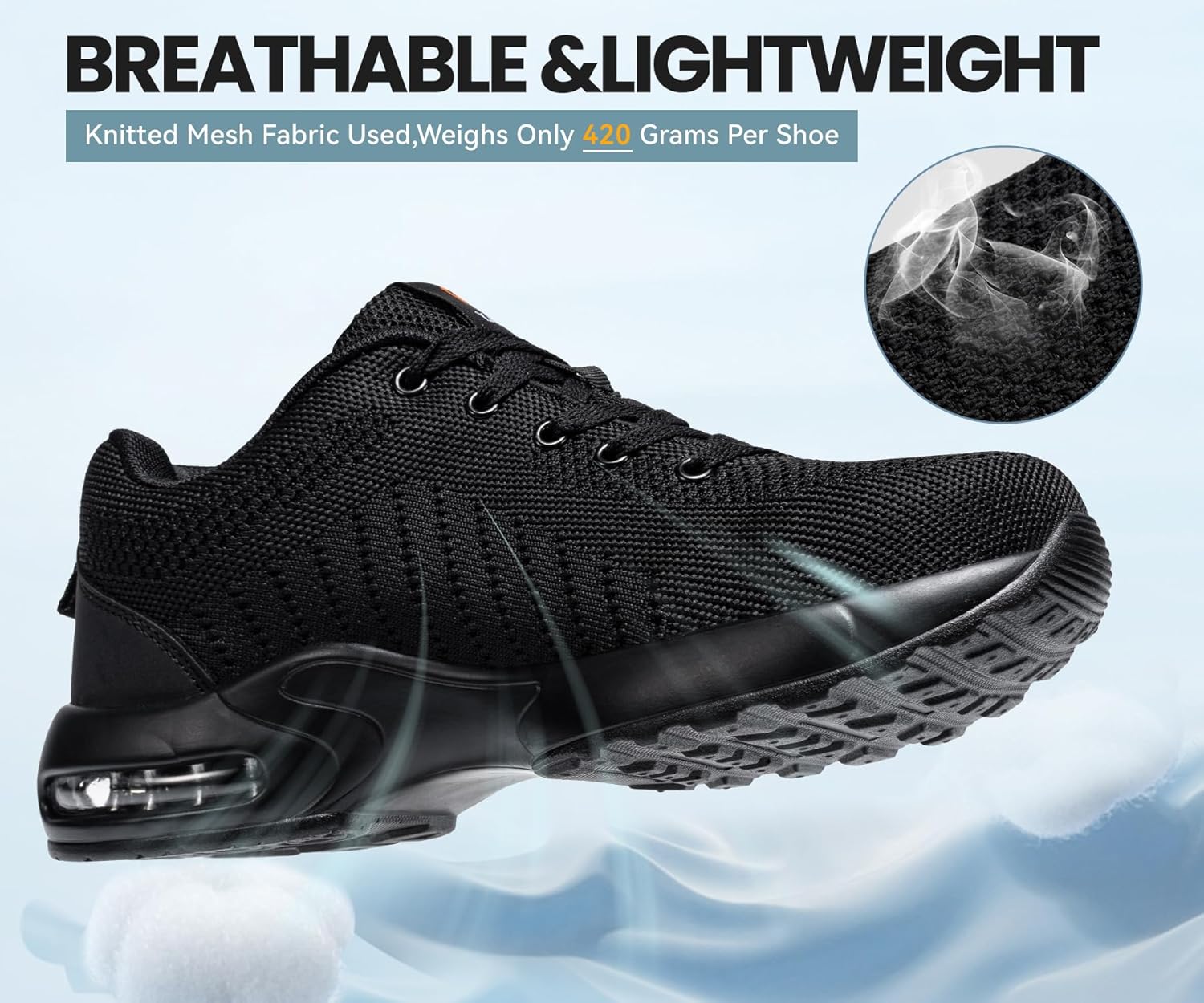 DYKHMILY Steel Toe Shoes for Men Women Comfortable Lightweight Safety Shoes Unisex Indestructible Work Shoes Sneakers Punta de Acero Zapatos de Trabajo para Hombre 3.5~14/ Mujer 5~16 - Image 5