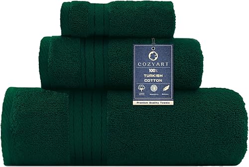 Miniatura 55 de COZYART - Juego de 6 toallas de baño de algodón turco, color verde salvia, gruesas suaves absorbentes duraderas, 19.17 oz/yd², incluye 2 toallas