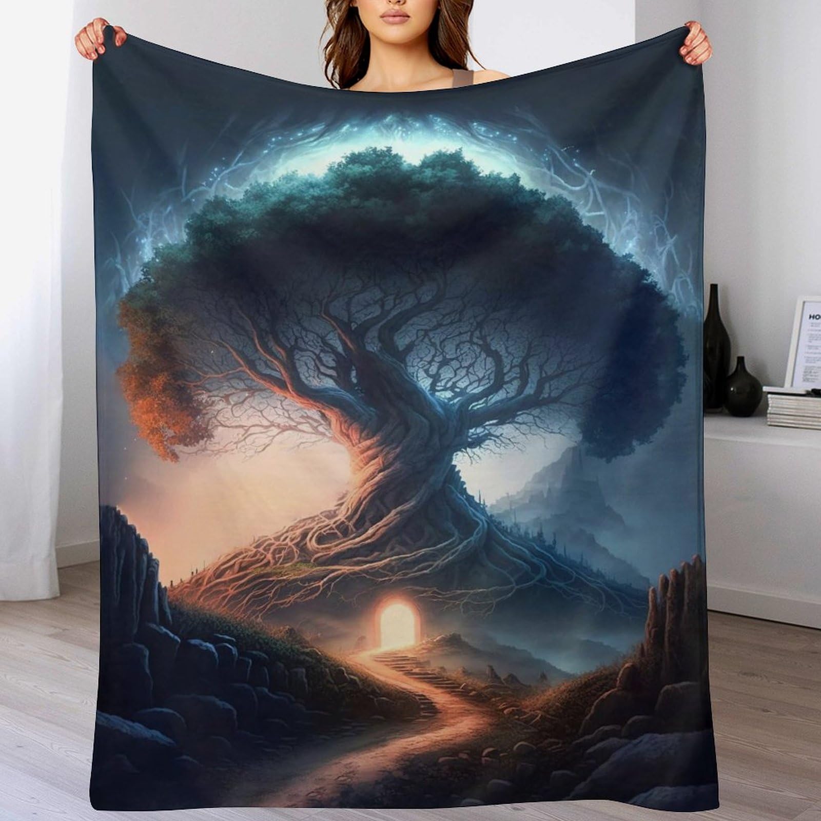 Couverture polaire arbre magique pour vos soirées cocooning sur le canapé