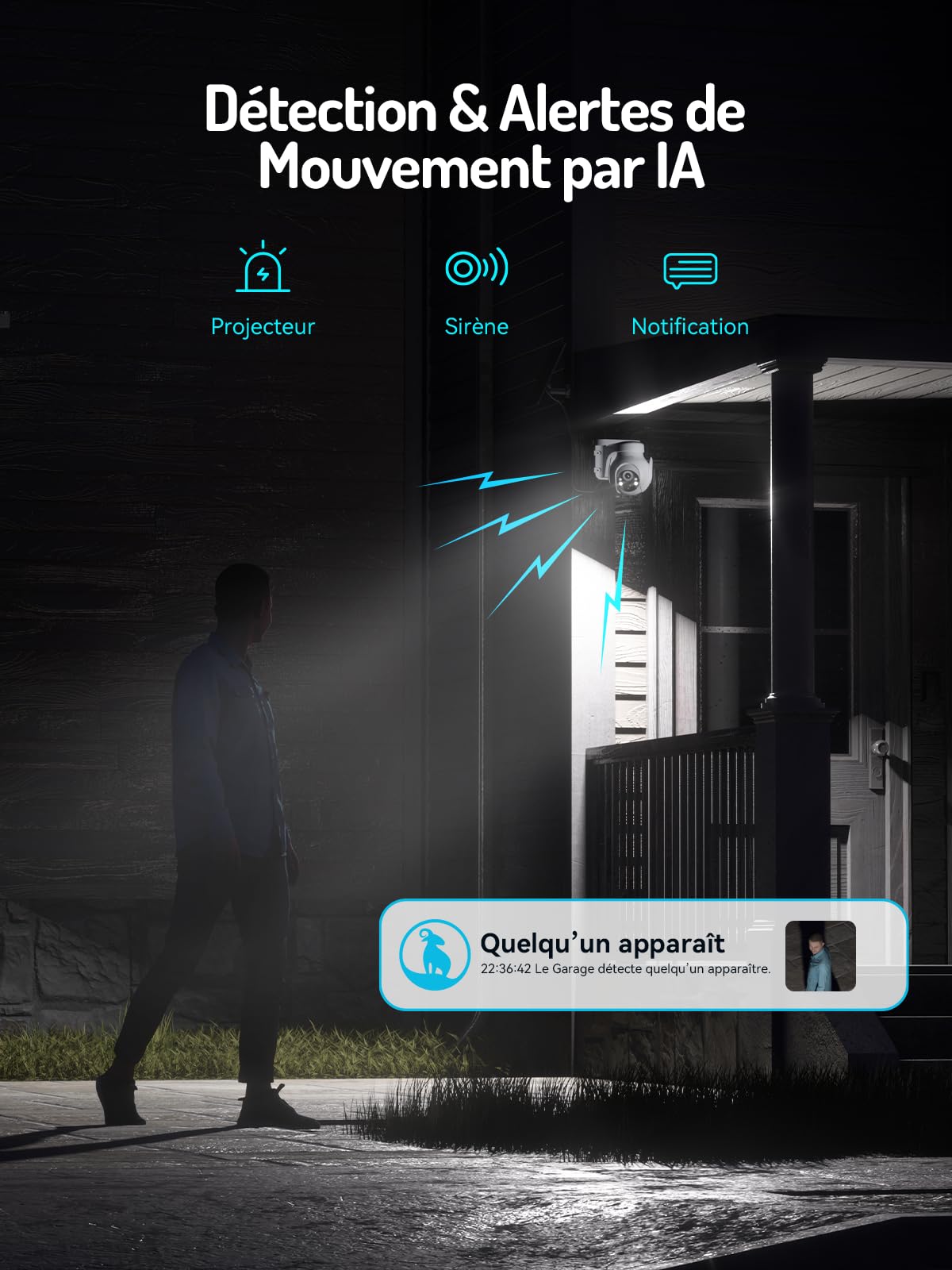 blurams 2K Camera Surveillance Solaire Exterieur - 3MP, sans Fil, WiFi 2.4GHz, 360°, Détection Humaine, Vision Nocturne, Panneau Solaire 3W, IP65
