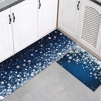 Kitchen Mats for Floor, 2PCS Anti Fatigue Waterproof Cushioned Non-Slip Rugs for Kitchen,Washable Comfort Absorbent Kitchen Mat Set for Sink Home Farmhouse Laundry Office
