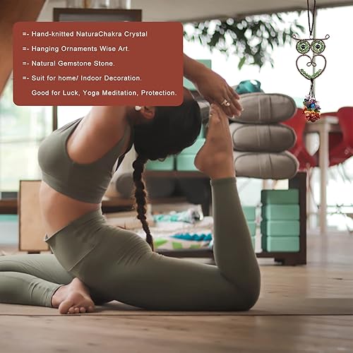 Miniatura 6 de Accesorios para el automóvil, colgante de árbol de la vida con forma de búho, árbol de la vida, espejo retrovisor colgante para decoración