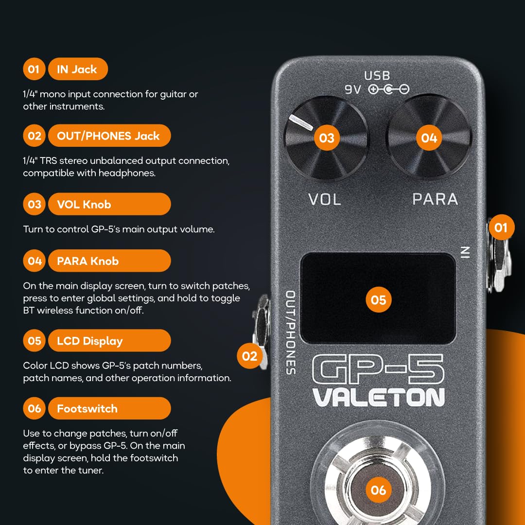 Amazon.co.jp: Valeton GP-5 マルチエフェクト プロセッサー スナップ
