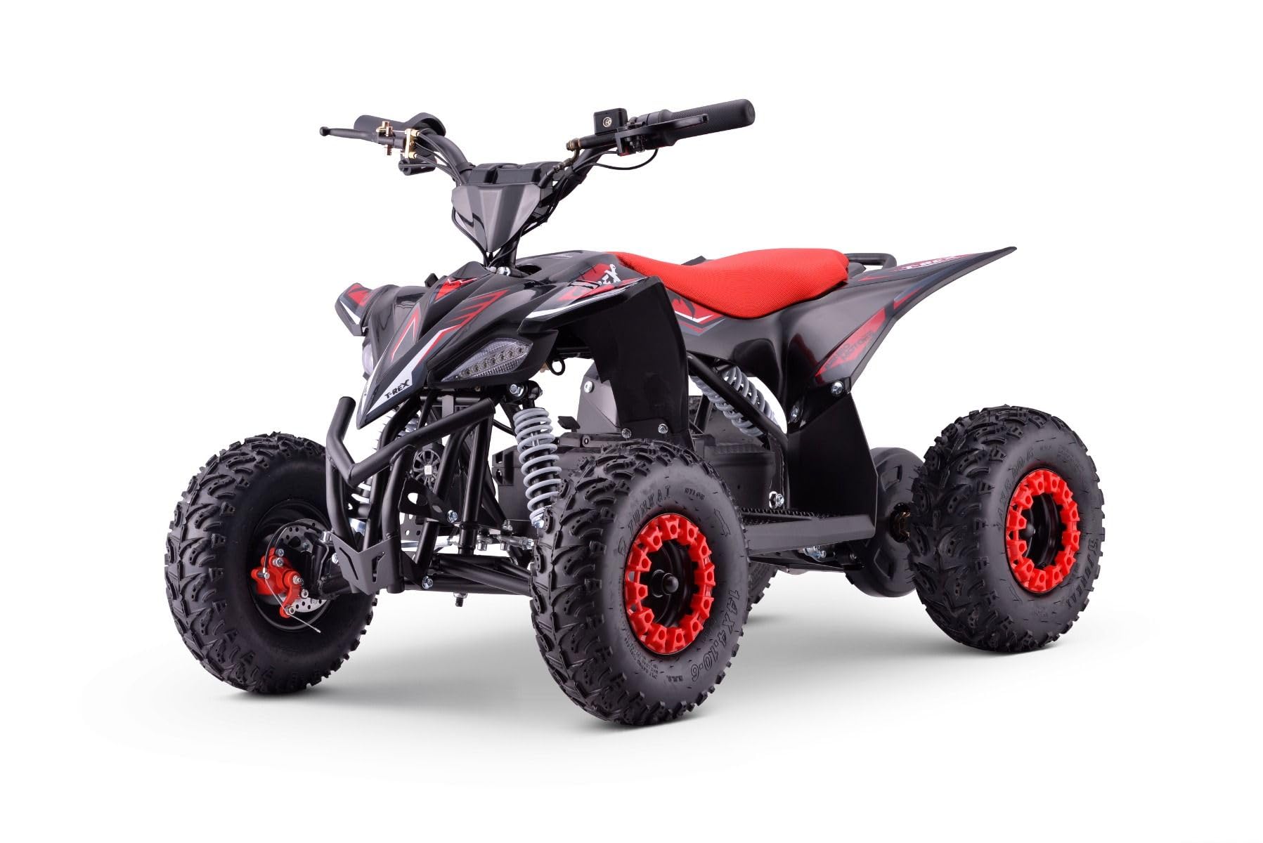 ATV électrique Quad pour Enfants T-Rex Rouge - 1300W, Batterie 48V (4 x 12V 12Ah), à partir de 6 Ans