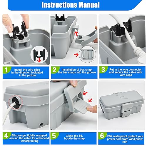 Miniatura 6 de Hrensaw Caja de conexión eléctrica pequeña resistente a la intemperie (interior de 5.5 x 3 x 2.2 pulgadas), caja eléctrica para exteriores,