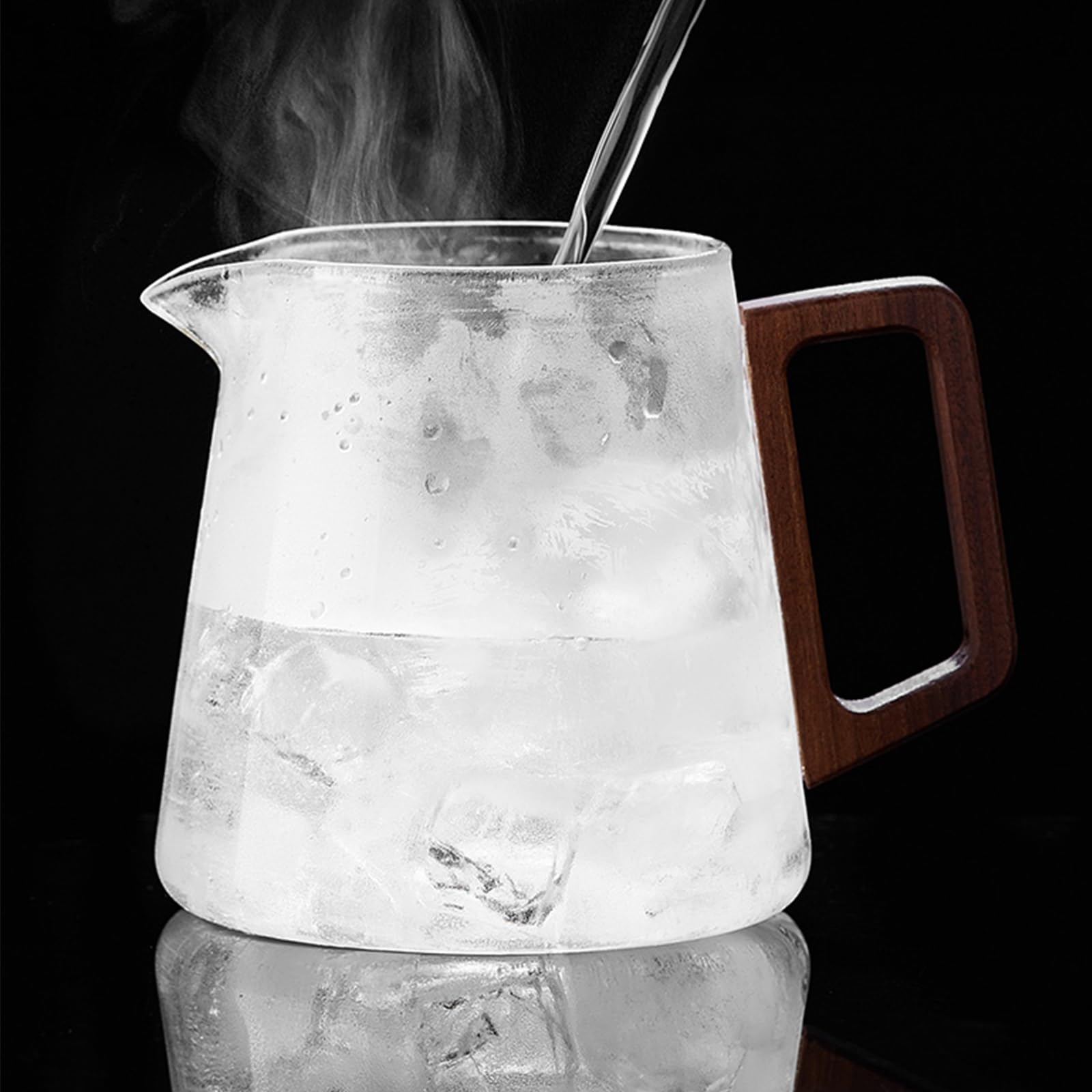 Teekanne aus Glas mit Sieb, verzauberte Teekannen-Ei for losen Tee, Glasteekannen mit Sieb, Kessel-Teekannen for Camping, Wandern, Teekanne mit Tee-Ei, Hexerei-Teekanne mit Holzgriff, 670 ml(Anthracit