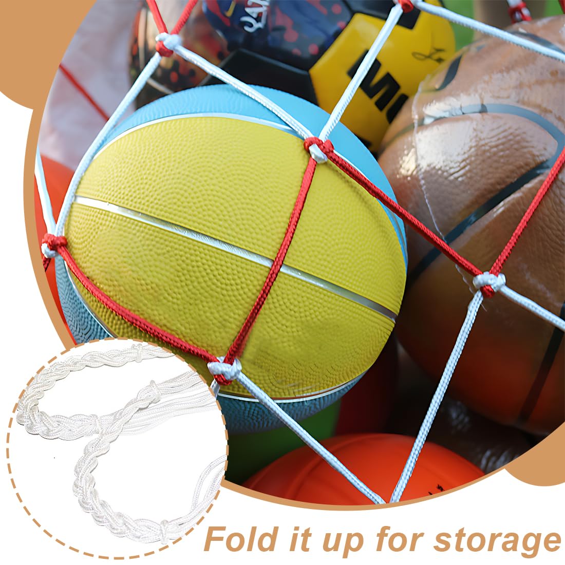Bolso de Malla de Fútbol Gran Capacidad, Red de Almacenamiento para Balones, Poliester, 10-15 Bolas