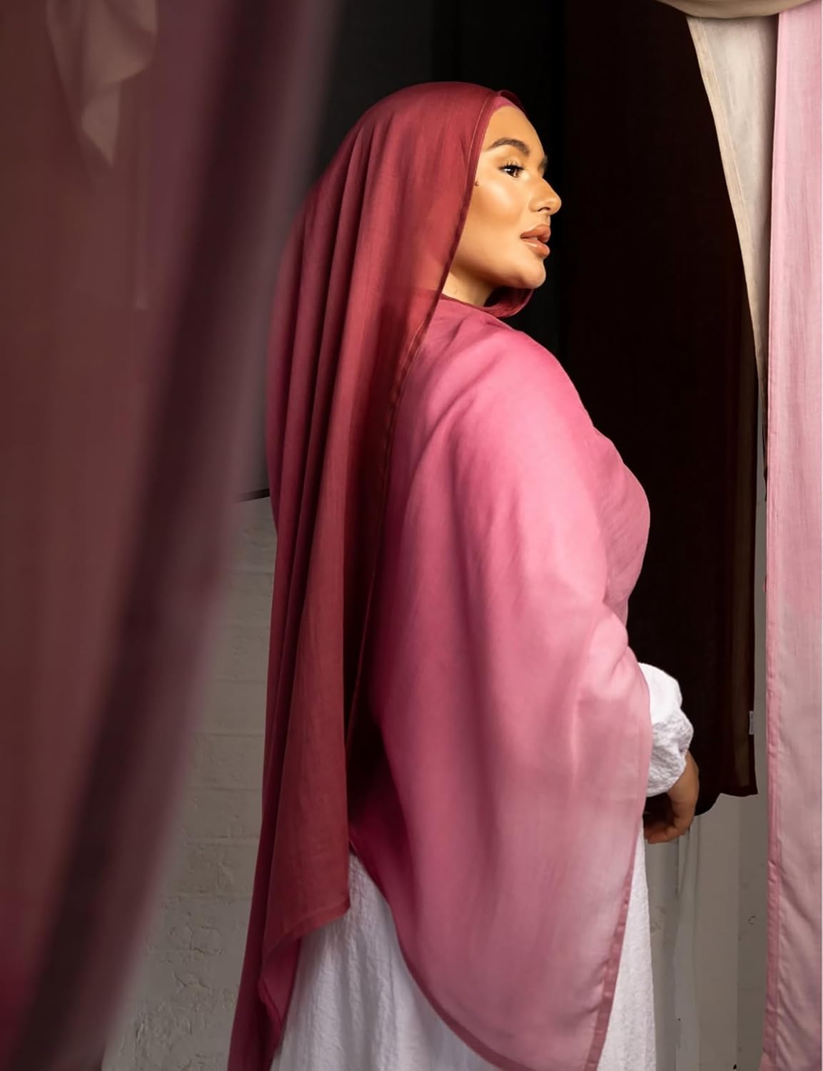 Ombre Modal Hijab Scarf for Women Muslim, Soft Lightweight Headscarf - Image 5