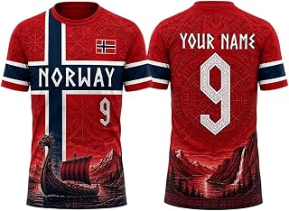 Norway Soccer Jersey 2026 - Custom Name Norway Tshirt, Norge Jersey Men Women Youth Norwegian Football Team Fans