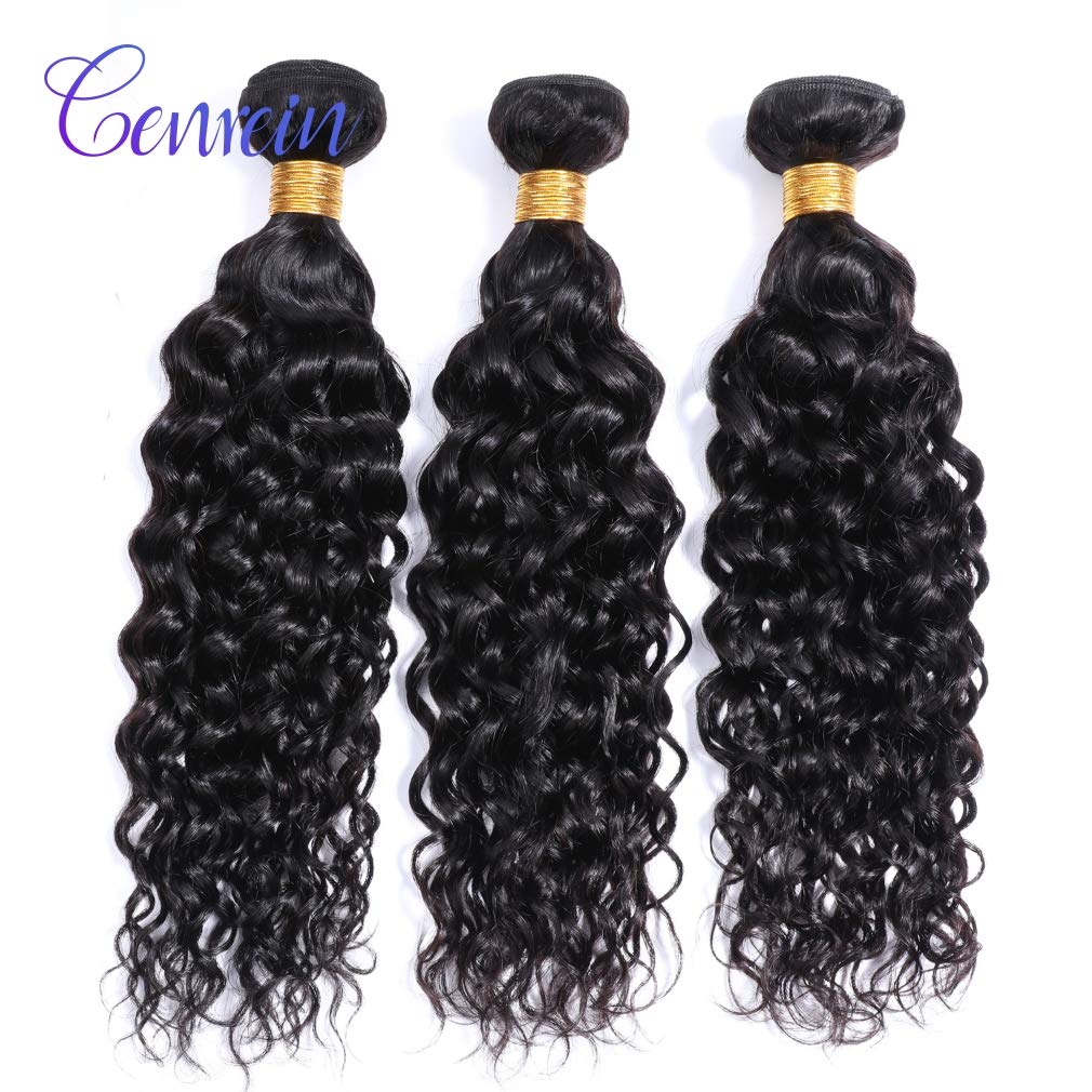 Brazilian Human Hair Extensions 3 Bundles Water Wave 18 20 22 Inches Amazon.com : Water Wave Bundles with Closure (20 22 24+18  main image 2